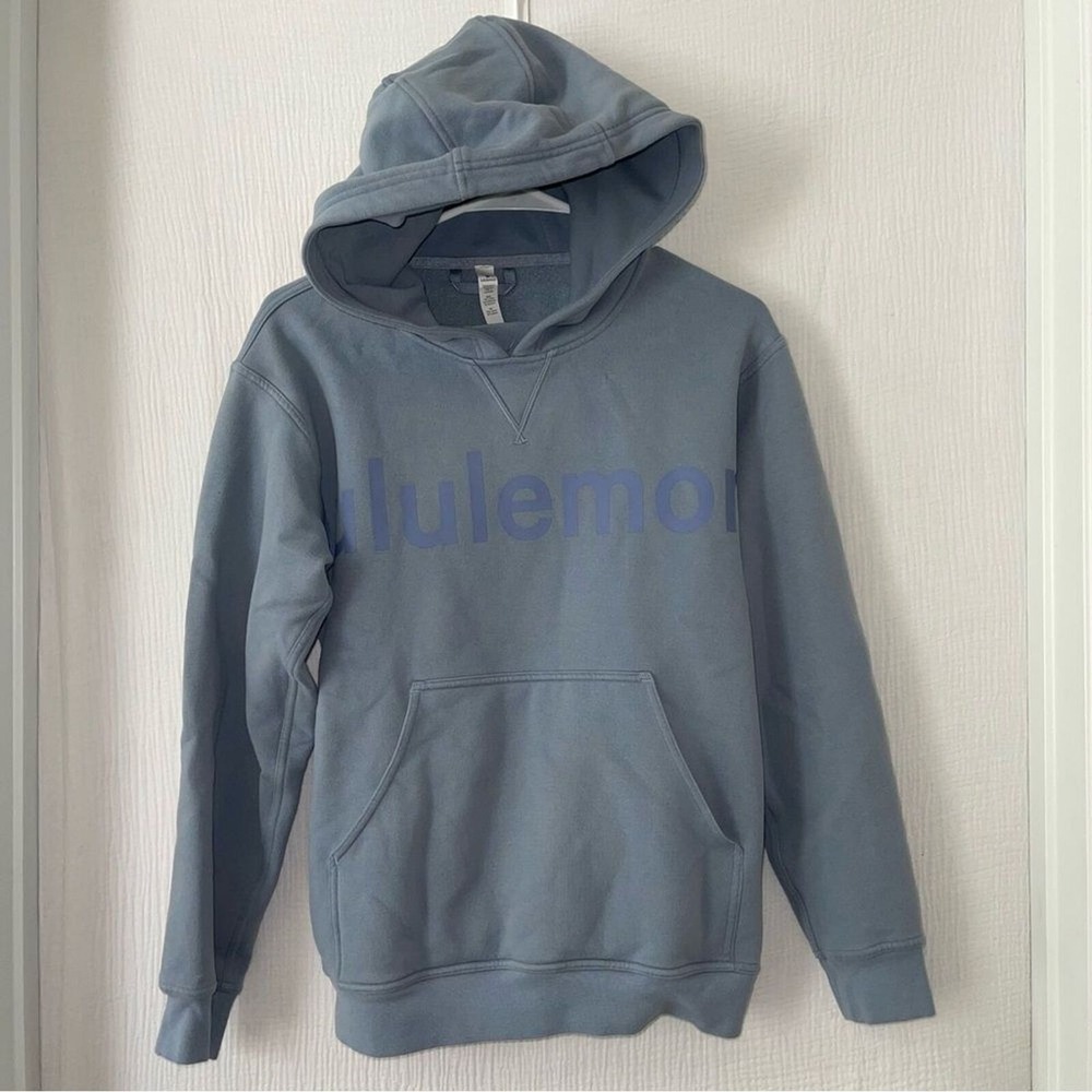 Lululemon Limited Edition All Yours Logo Graphic Hoodie Sweatshirt Chambray 4‎